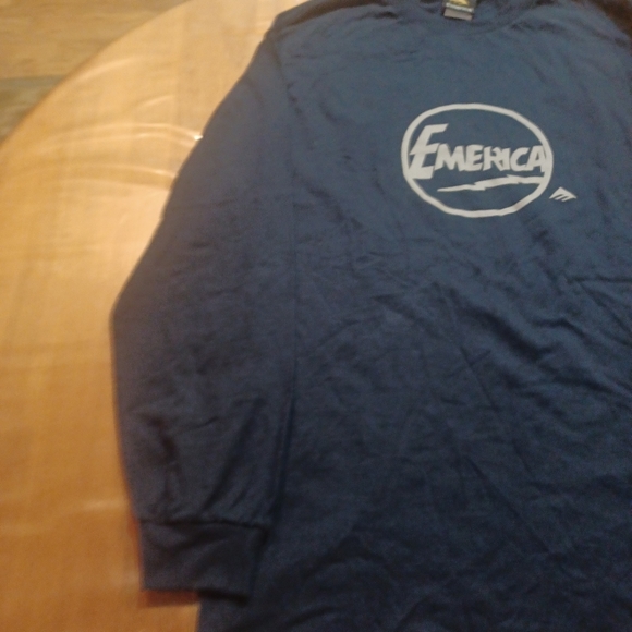 VINTAGE SINGLE STITCH EMERICA SKATEBOARD LONG SLEEVE TEE NWOT LARGE BLUE - Picture 3 of 16